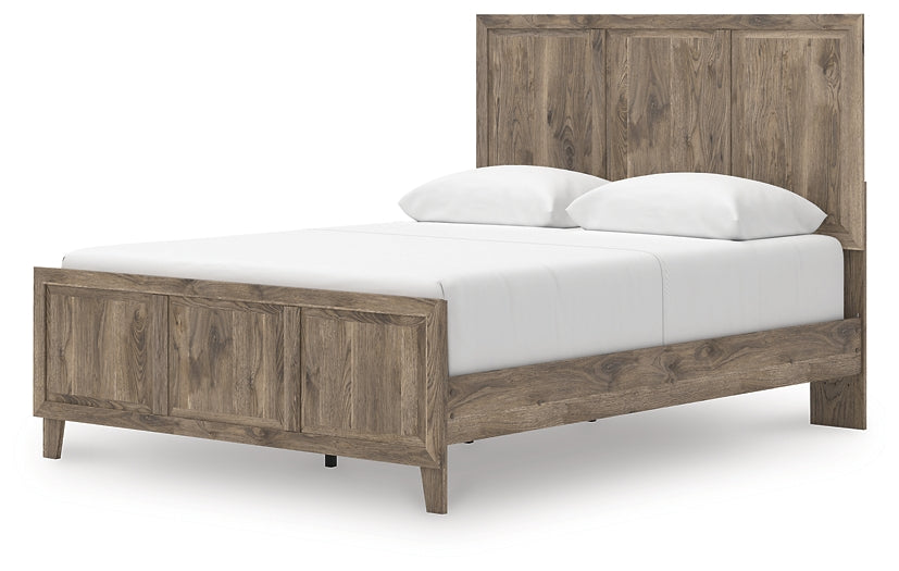 Rusticott  Panel Bed With Mirrored Dresser