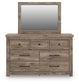 Rusticott  Poster Bed With Mirrored Dresser