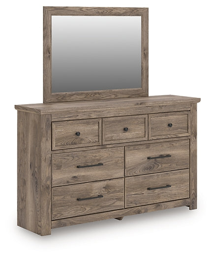 Rusticott  Poster Bed With Mirrored Dresser