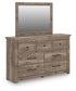 Rusticott  Poster Bed With Mirrored Dresser