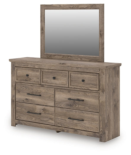 Rusticott  Poster Bed With Mirrored Dresser