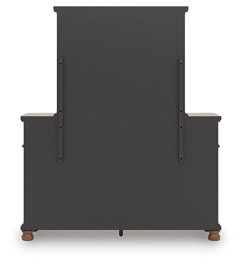 Rowlenstown  Poster Bed With Mirrored Dresser And Nightstand