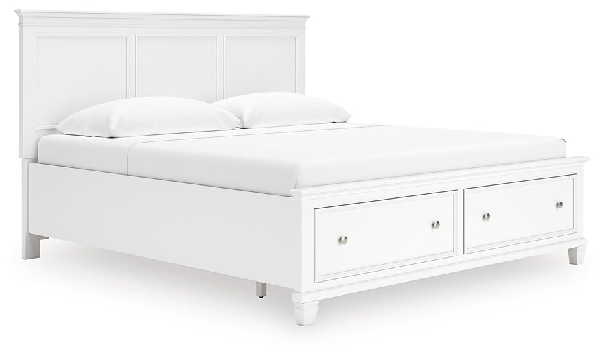 Fortman  Panel Storage Bed With Mirrored Dresser