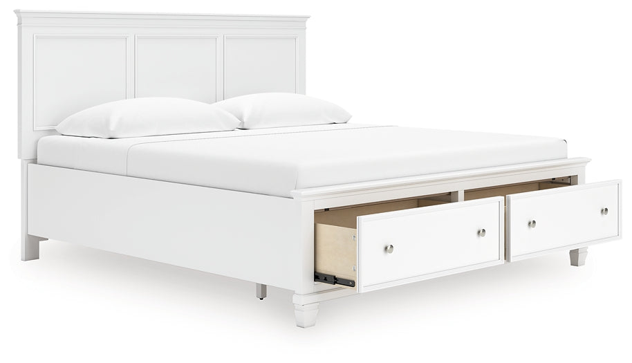 Fortman  Panel Storage Bed With Mirrored Dresser