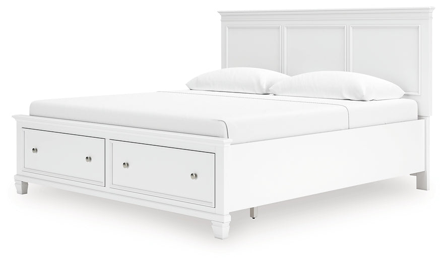 Fortman  Panel Storage Bed With Mirrored Dresser