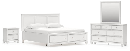 Fortman California  Panel Storage Bed, Dresser, Mirror And Nightstand