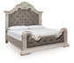 Bruchandi California  Upholstered Panel Bed With Mirrored Dresser
