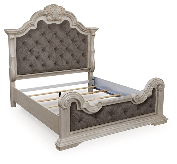 Bruchandi California  Upholstered Panel Bed With Mirrored Dresser
