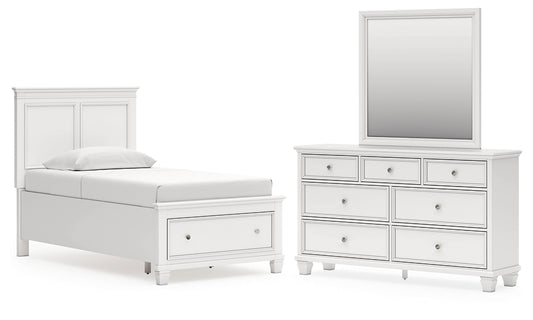 Fortman  Panel Storage Bed, Dresser And Mirror