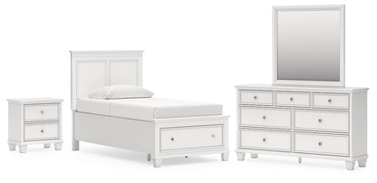 Fortman  Panel Storage Bed, Dresser, Mirror And Nightstand