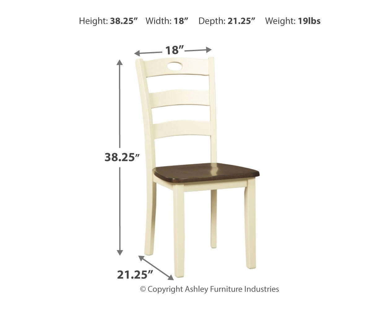 Silla auxiliar de comedor Woodanville (2 piezas)