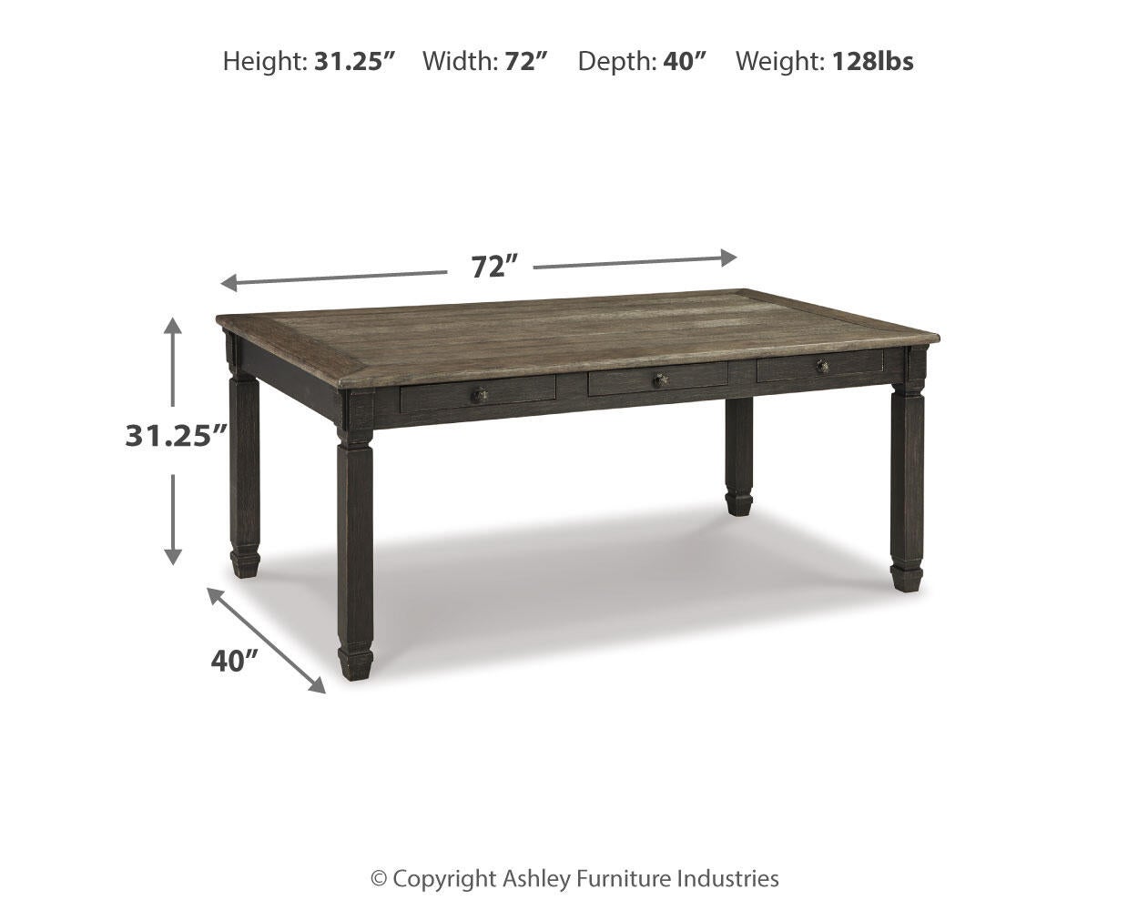 Mesa de comedor rectangular Tyler Creek