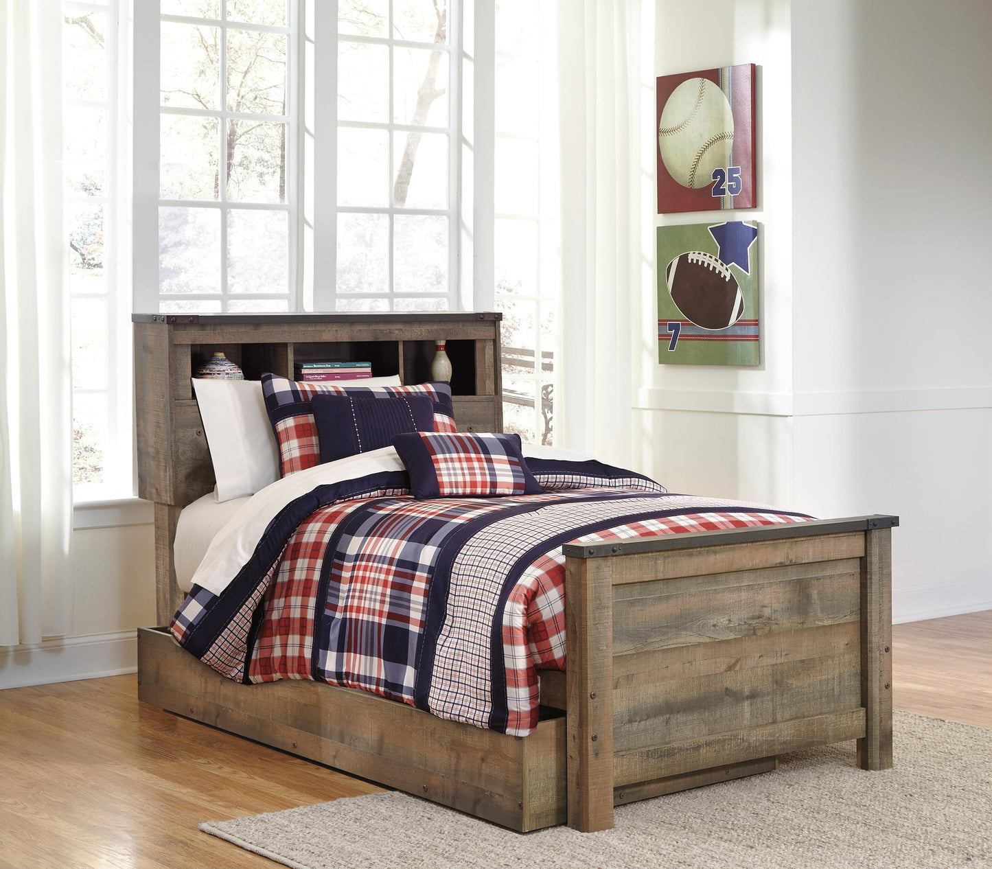 Trinell  Bookcase Bed With 1 Large Storage Drawer