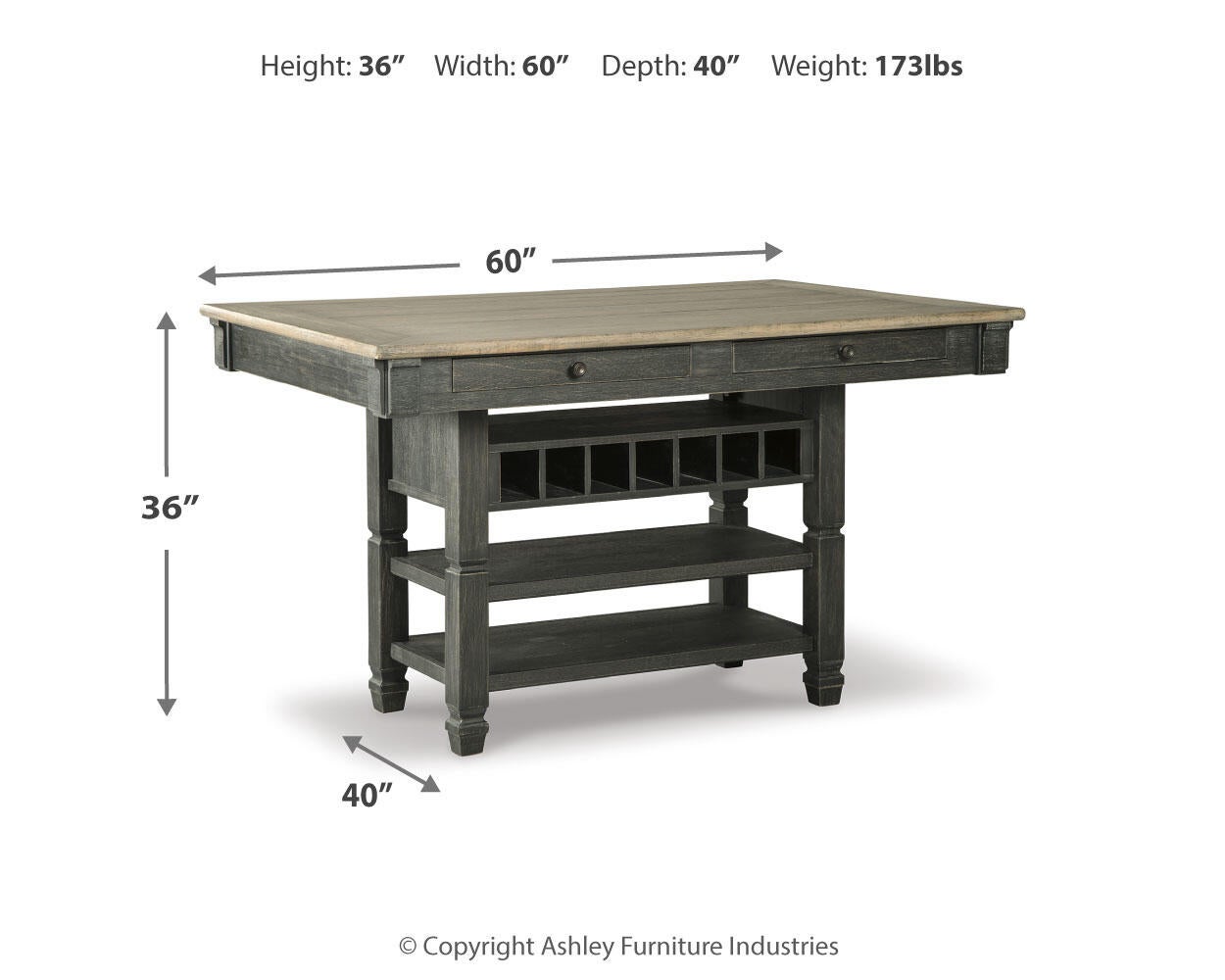 Mesa de comedor rectangular Tyler Creek