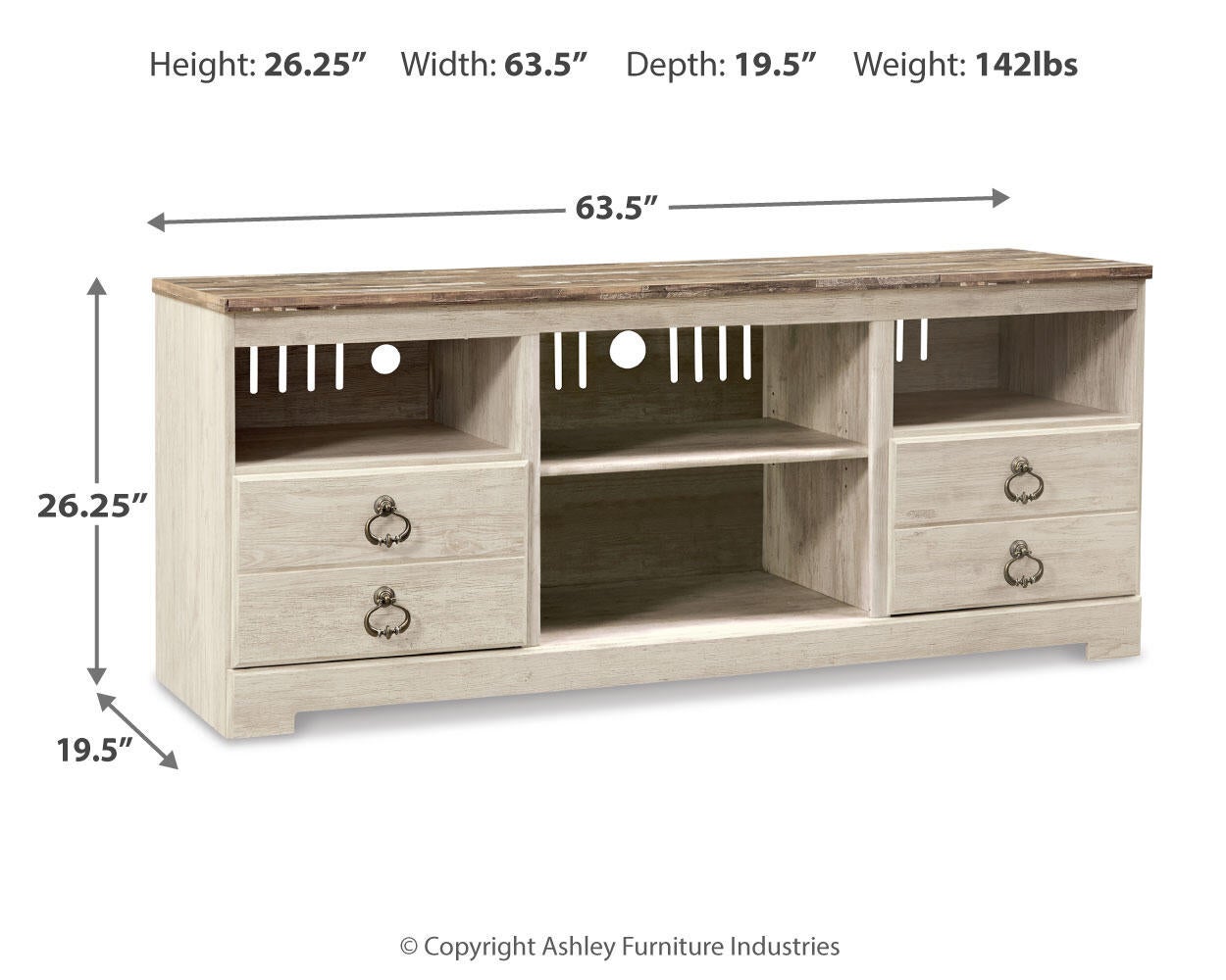 Mueble para TV LG Willowton con opción de chimenea