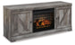 Mueble para TV Wynnlow de 63" con chimenea eléctrica