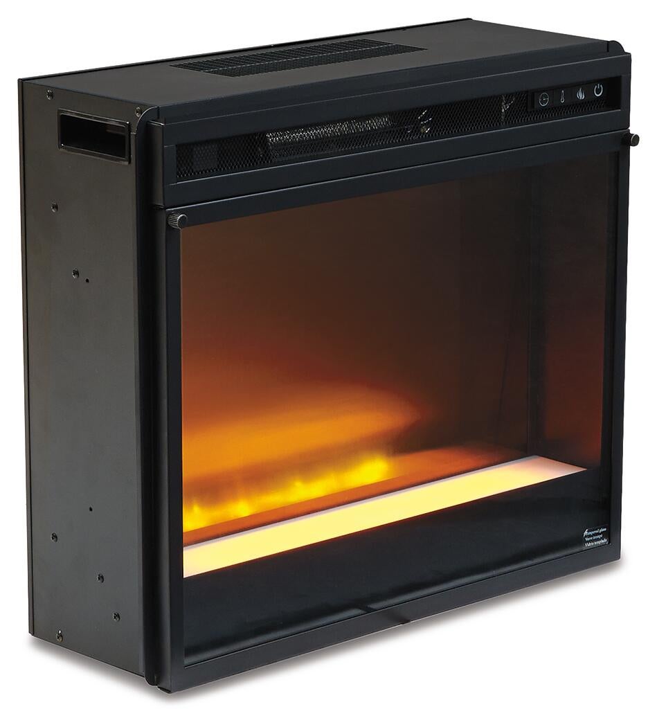 Centro de entretenimiento Wynnlow de 4 piezas con chimenea eléctrica