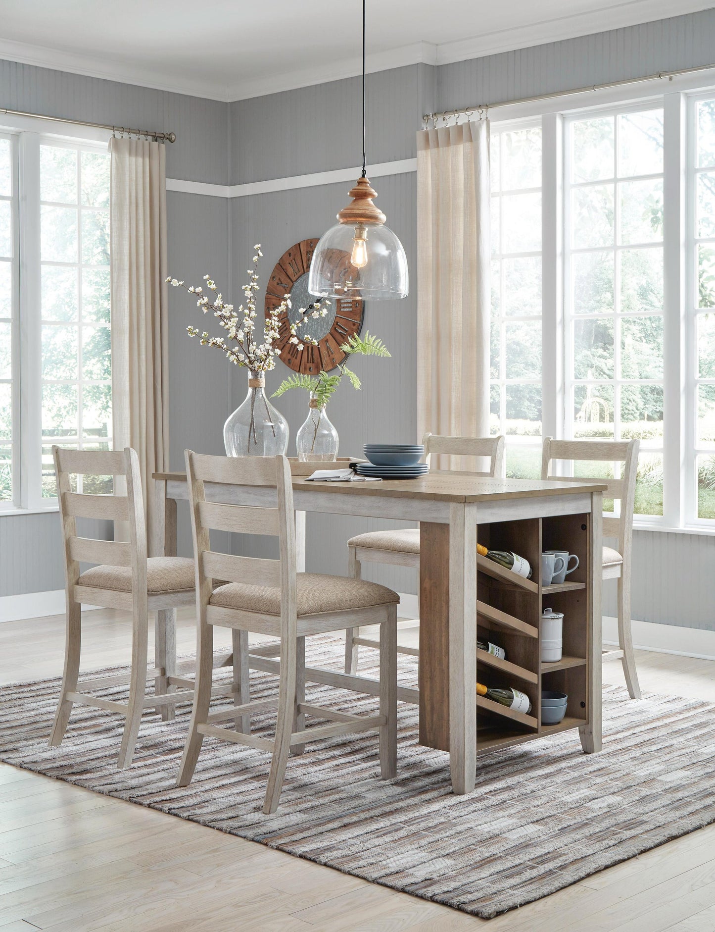 Mesa de mostrador rectangular Skempton con almacenamiento