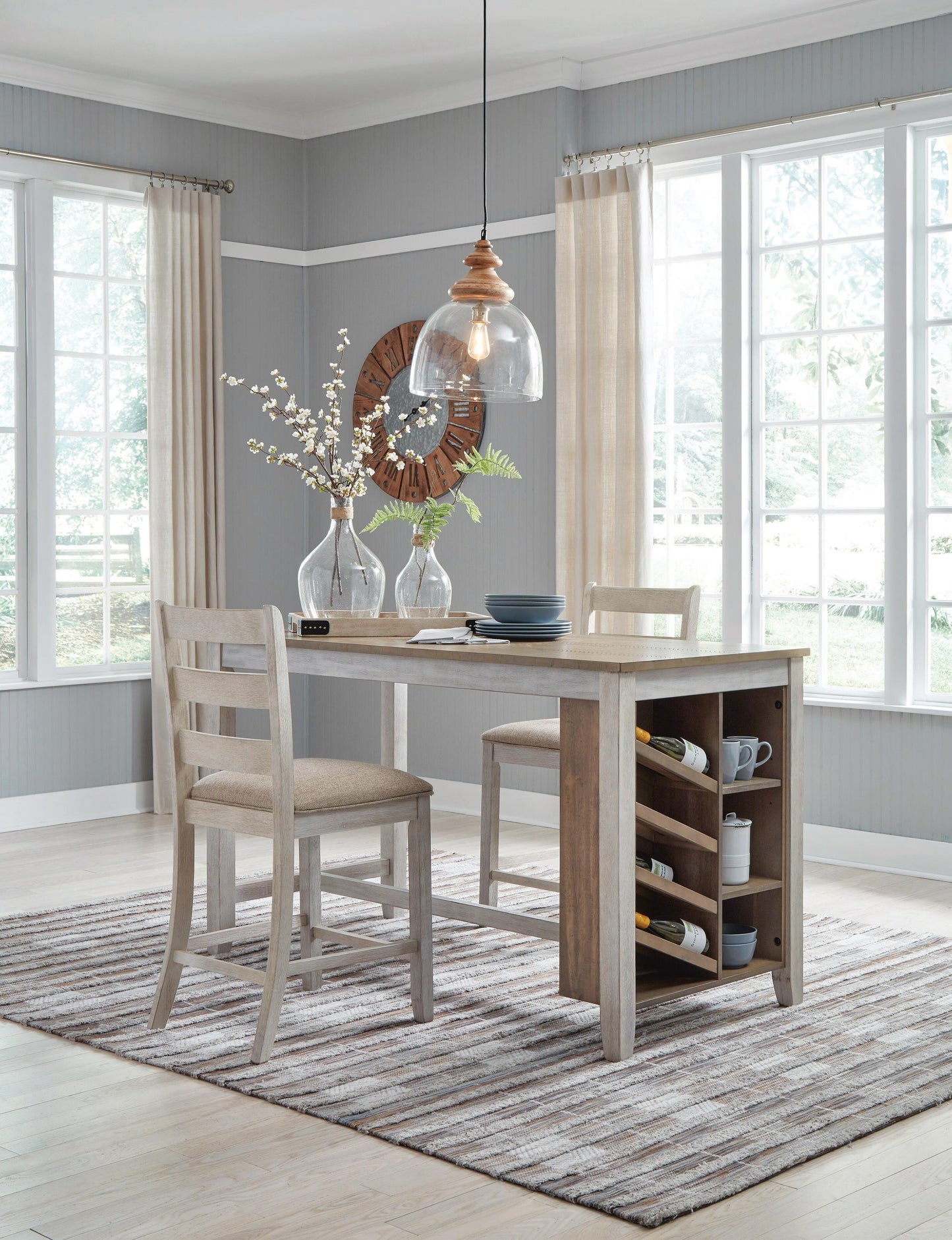 Mesa de mostrador rectangular Skempton con almacenamiento