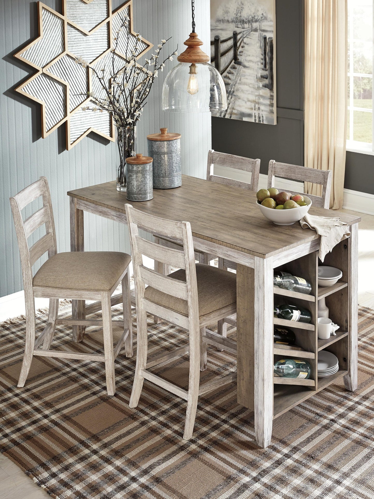 Mesa de mostrador rectangular Skempton con almacenamiento