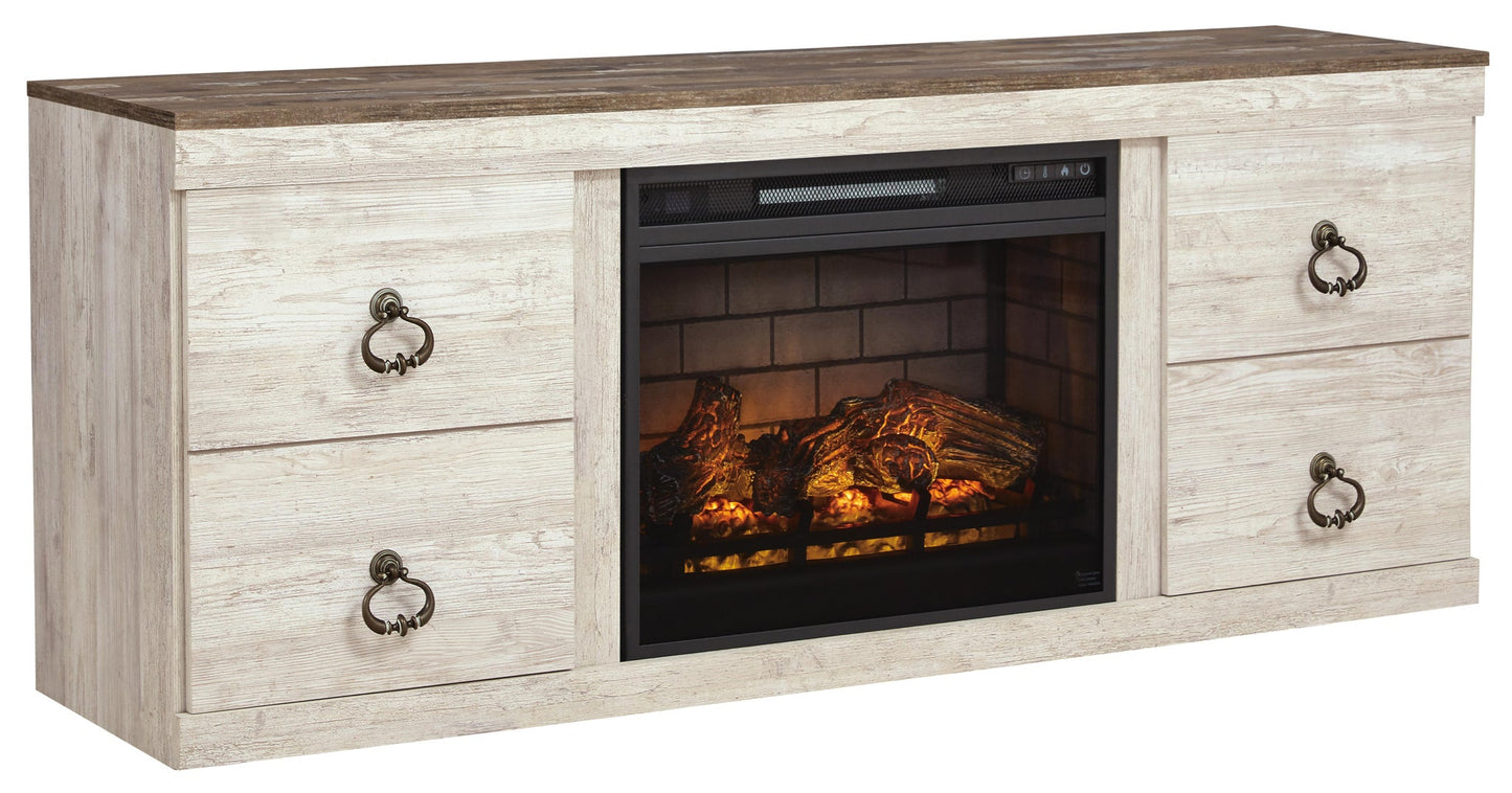 Mueble de TV Willowton con chimenea eléctrica