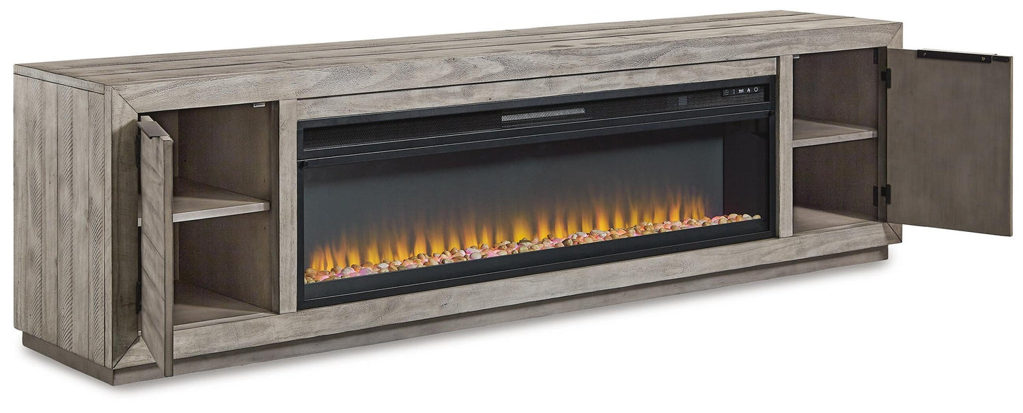 Mueble para TV Naydell de 92" con chimenea eléctrica
