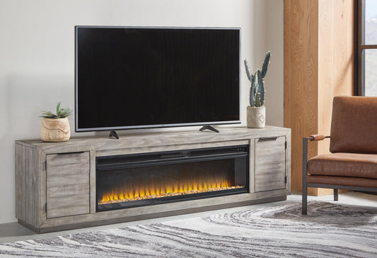 Mueble para TV Naydell de 92" con chimenea eléctrica