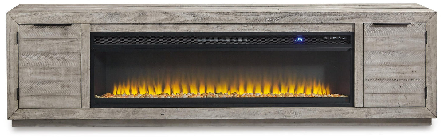 Mueble para TV Naydell de 92" con chimenea eléctrica