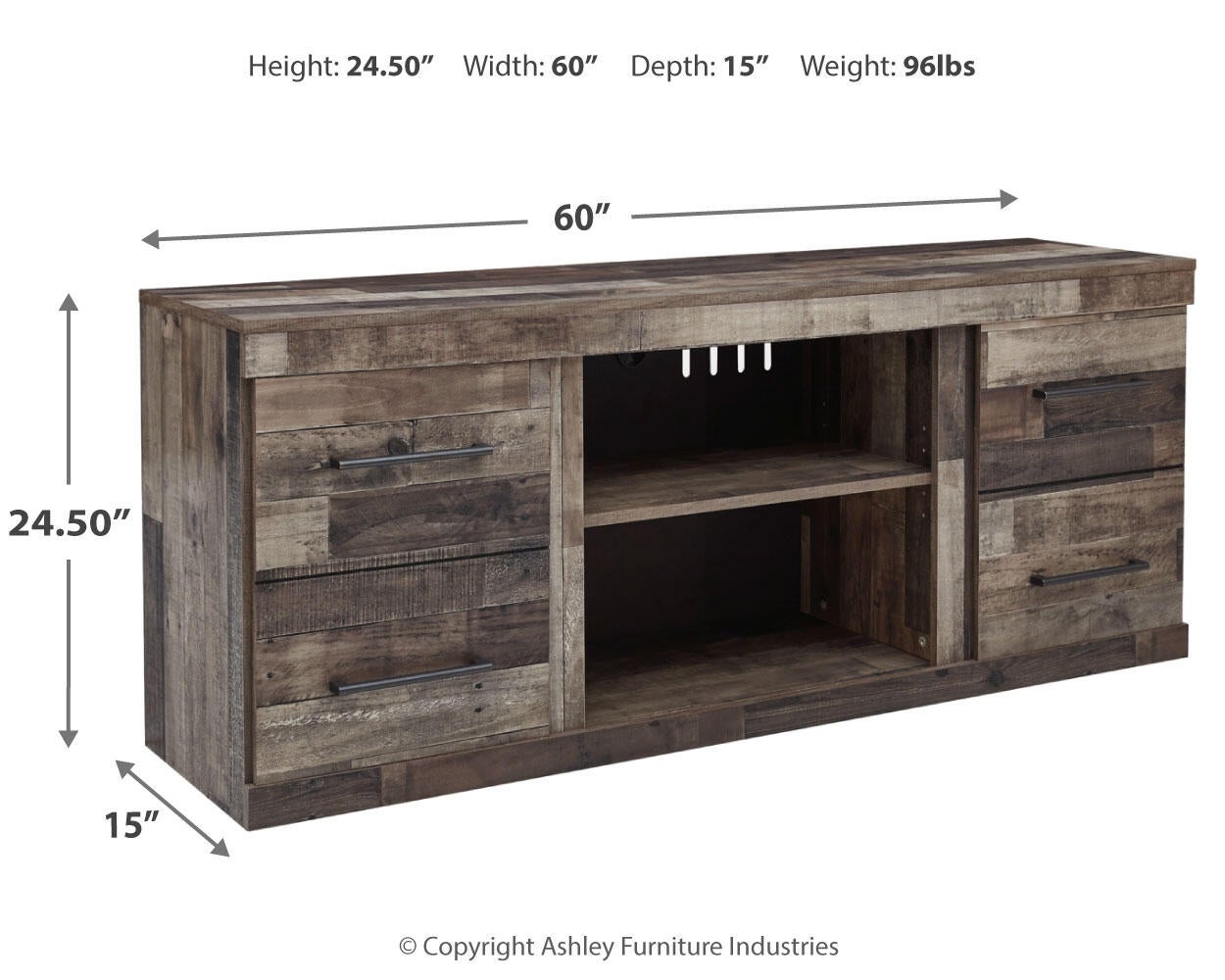Mueble para TV LG Derekson con opción de chimenea