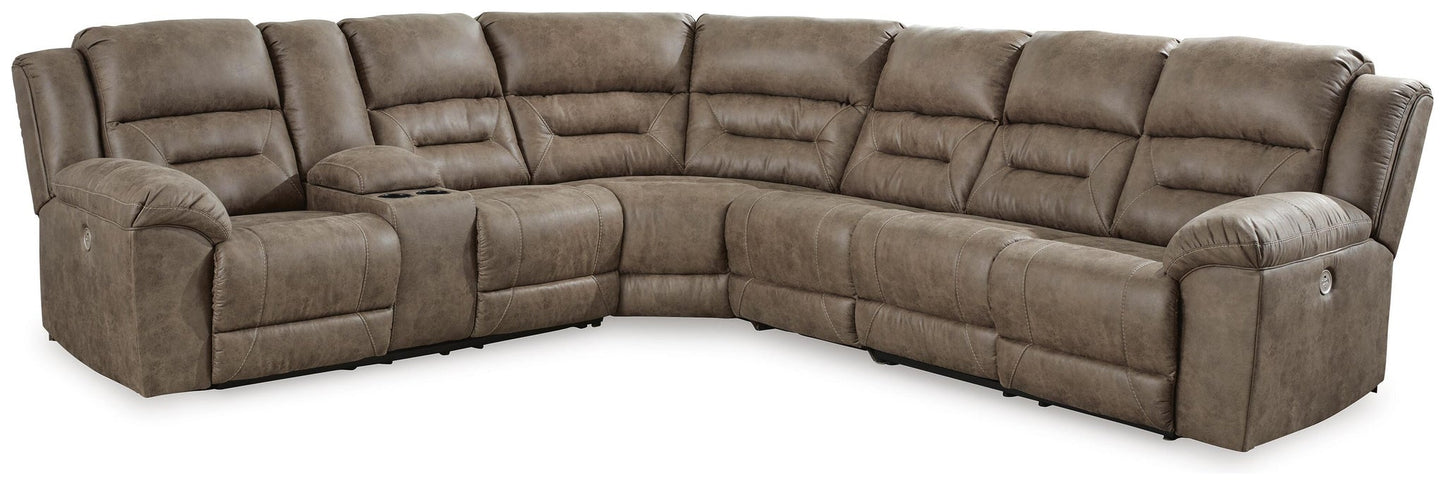 Seccional reclinable eléctrico Ravenel de 4 piezas