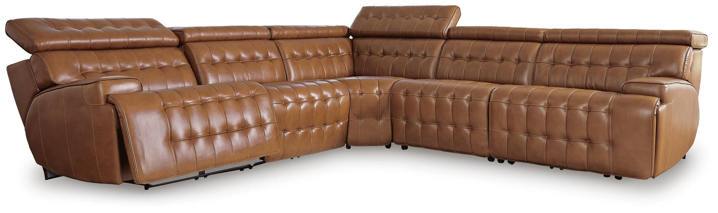 Seccional reclinable eléctrico de 5 piezas Tempmpton