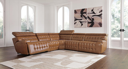 Seccional reclinable eléctrico de 5 piezas Tempmpton
