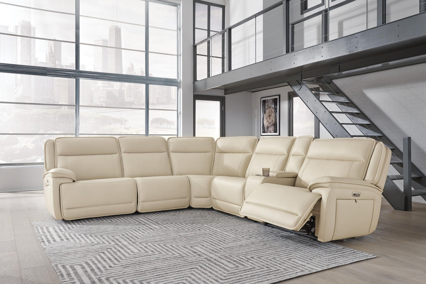 Seccional reclinable eléctrico Double Deal de 6 piezas