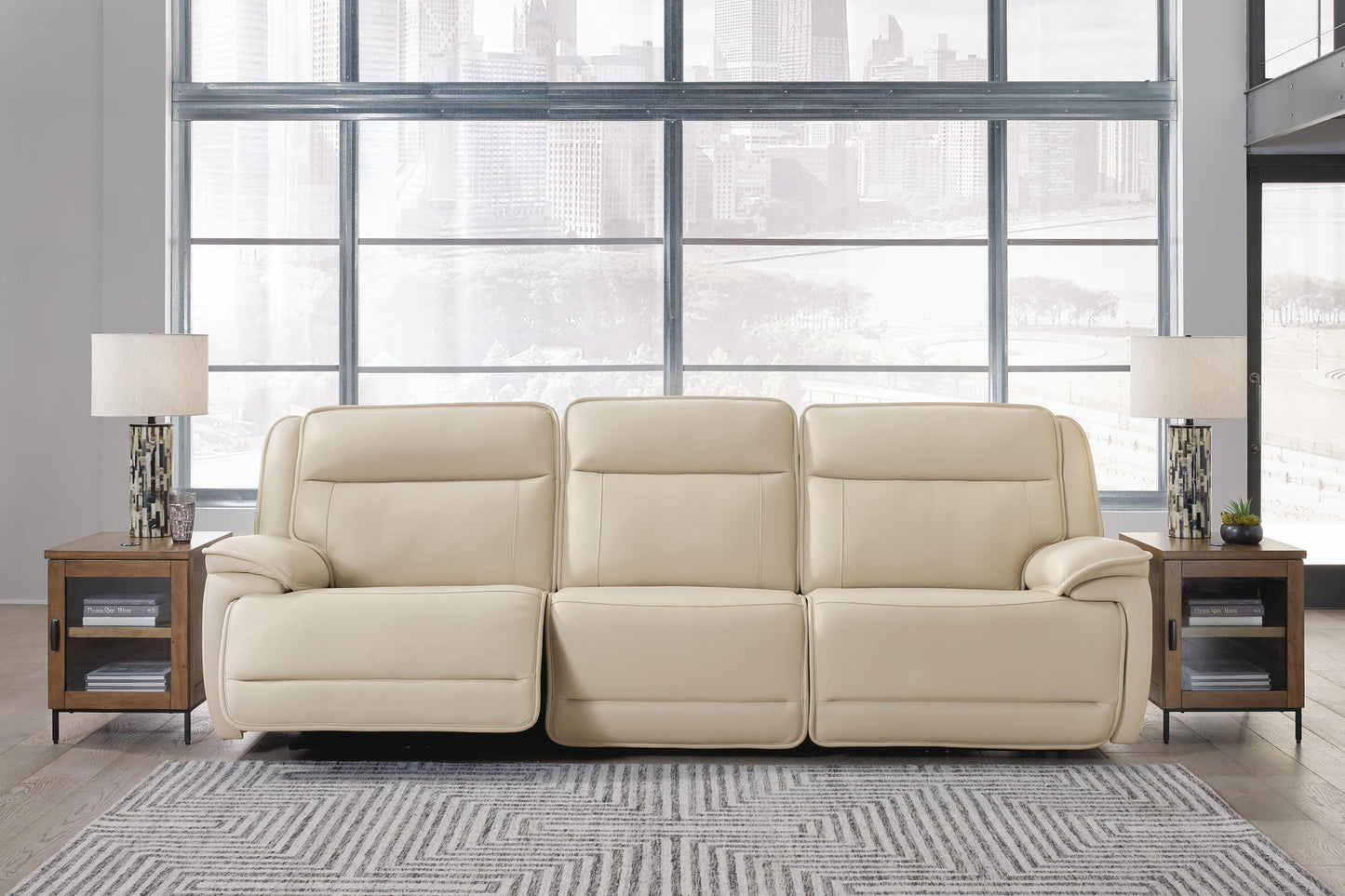 Sofá seccional reclinable eléctrico de 3 piezas Double Deal