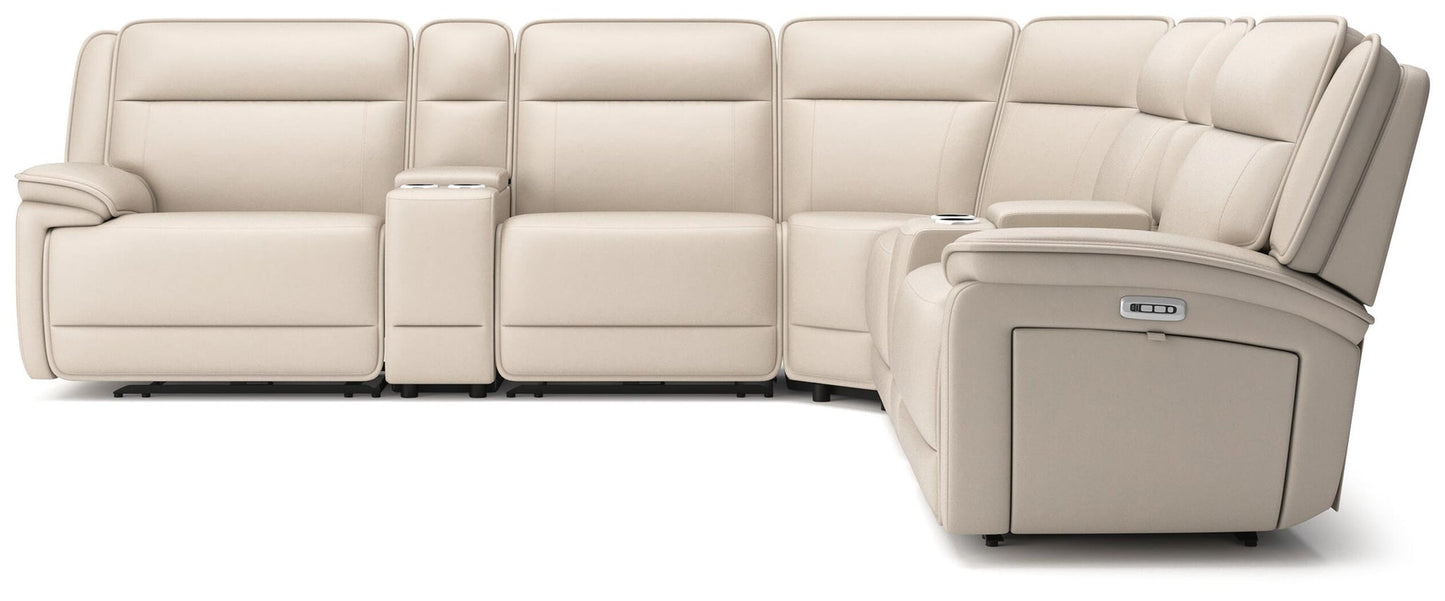 Sofá reclinable seccional de 7 piezas con 2 consolas Double Deal