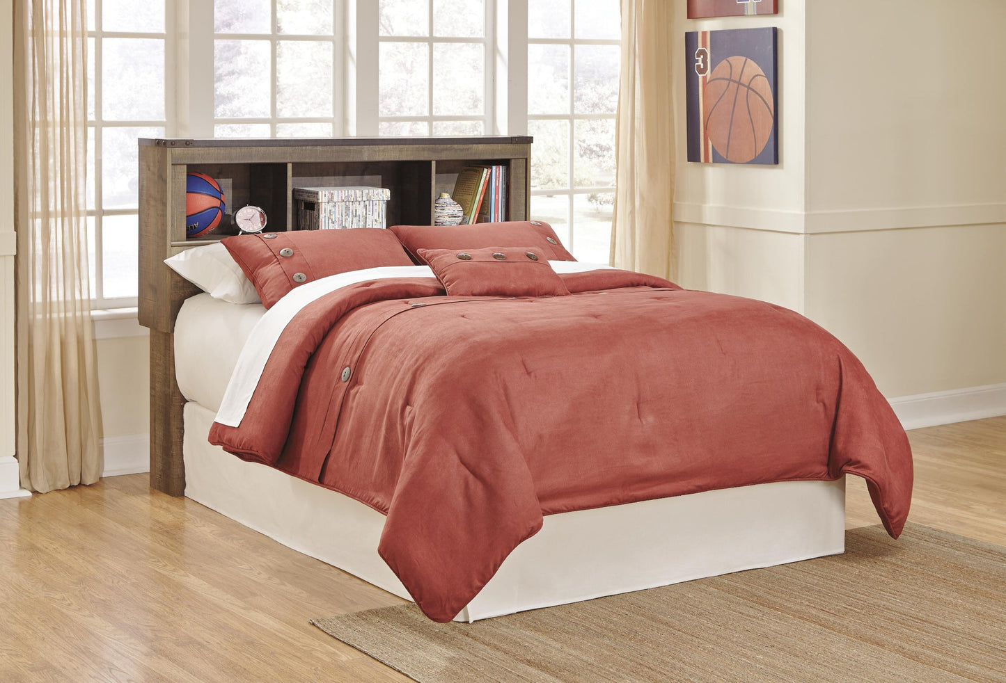 Cama-librería Trinell con almacenamiento