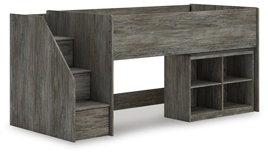 Frandern  Loft  Bed With Bookcase Storage
