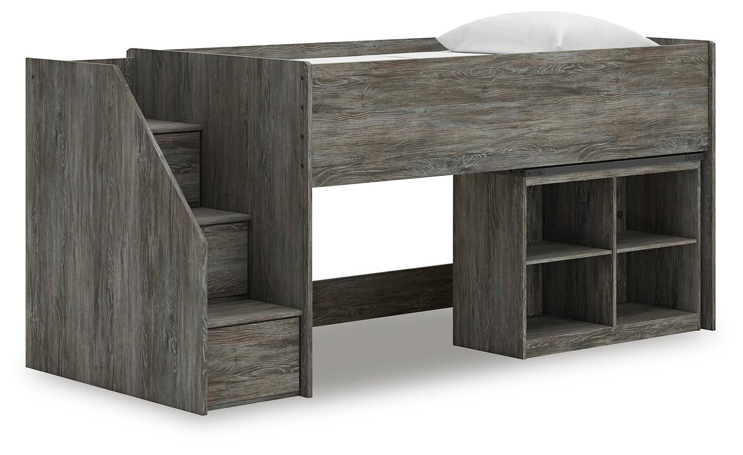 Frandern  Loft  Bed With Bookcase Storage