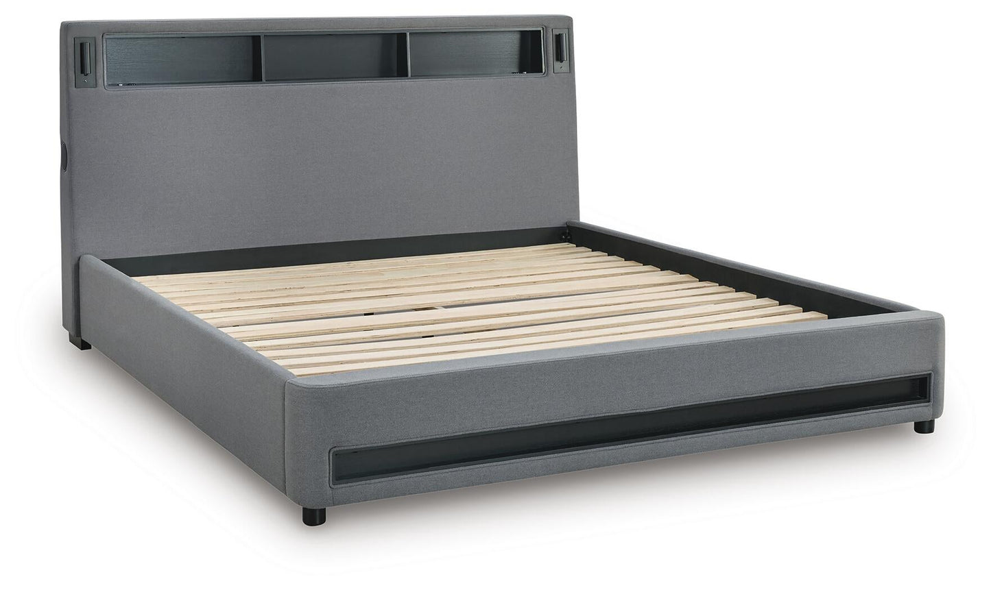 Verishaw California  Upholstered Bed With Wireless Audio