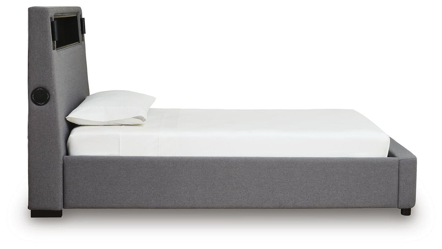 Verishaw  Upholstered Bed With Wireless Audio