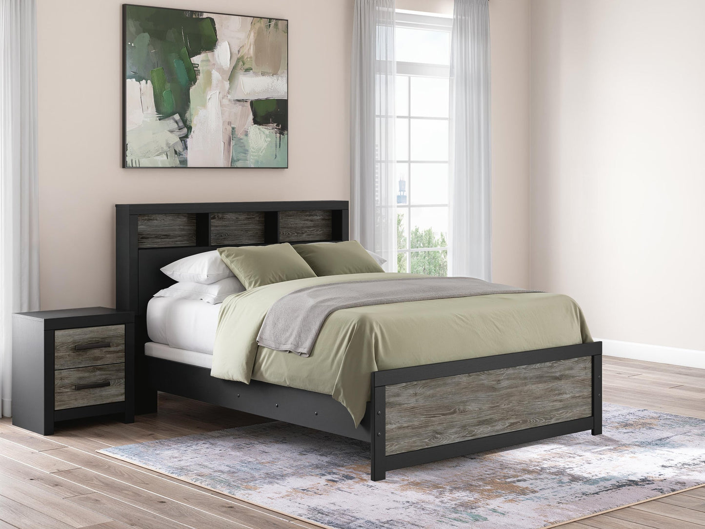Broachmyn  Bookcase Panel Bed