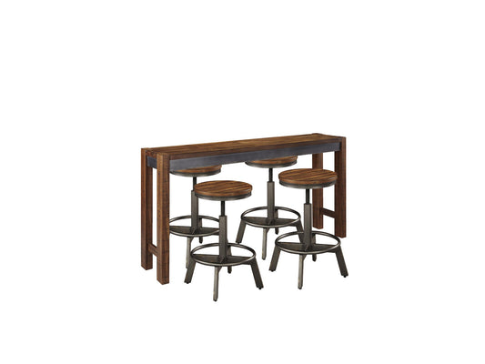 Mesa de comedor Torjin de altura de mostrador y 4 taburetes