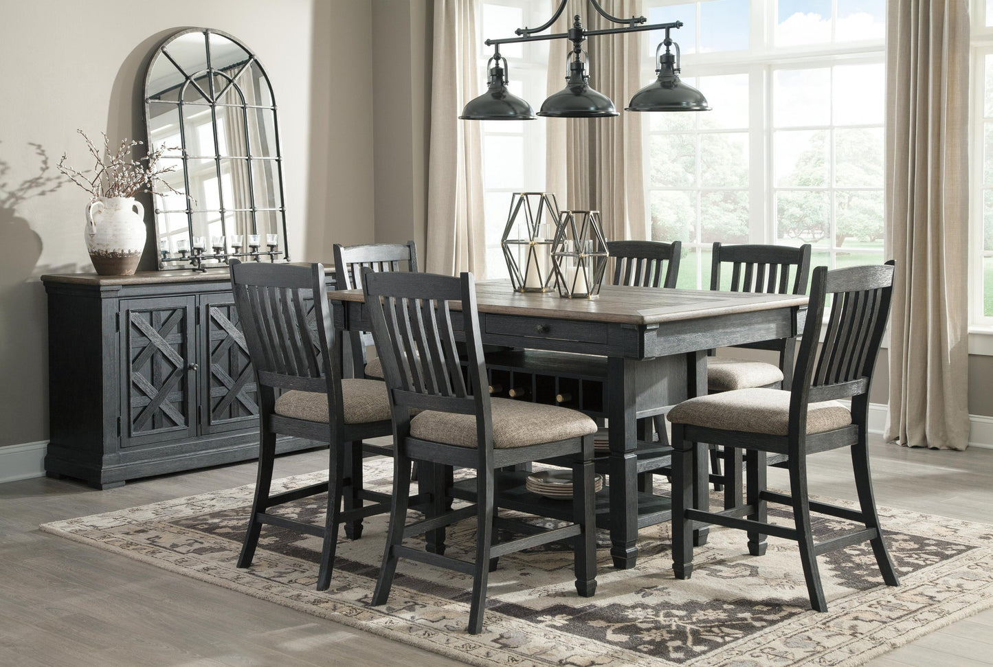 Mesa de comedor de altura de mostrador y 6 taburetes Tyler Creek