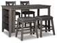 Mesa de comedor alta Caitbrook y 4 taburetes
