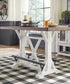 Mesa de comedor de altura de mostrador Valebeck y 4 taburetes