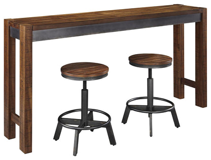 Mesa de comedor Torjin de altura de mostrador y dos taburetes