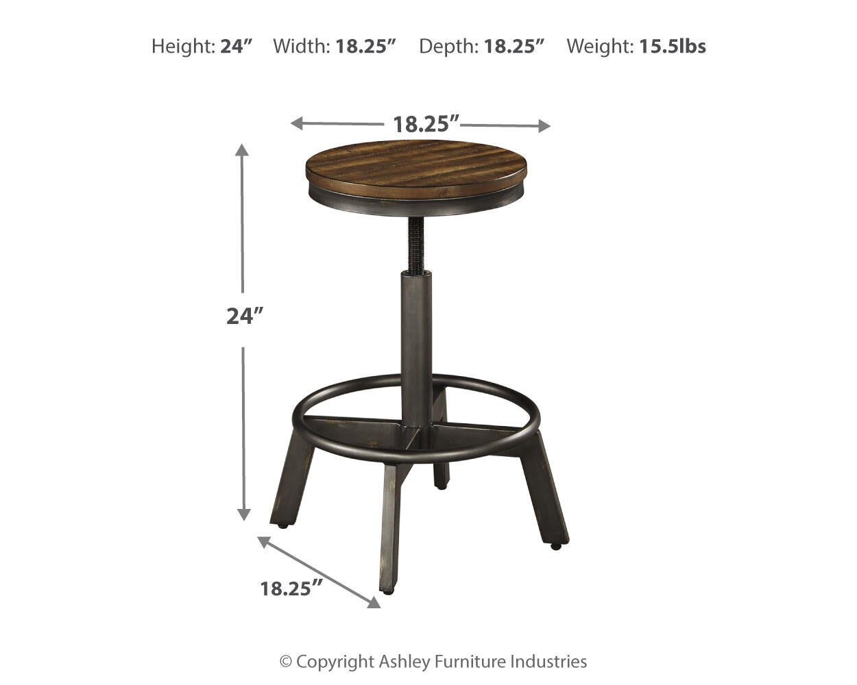 Mesa de comedor Torjin de altura de mostrador y dos taburetes