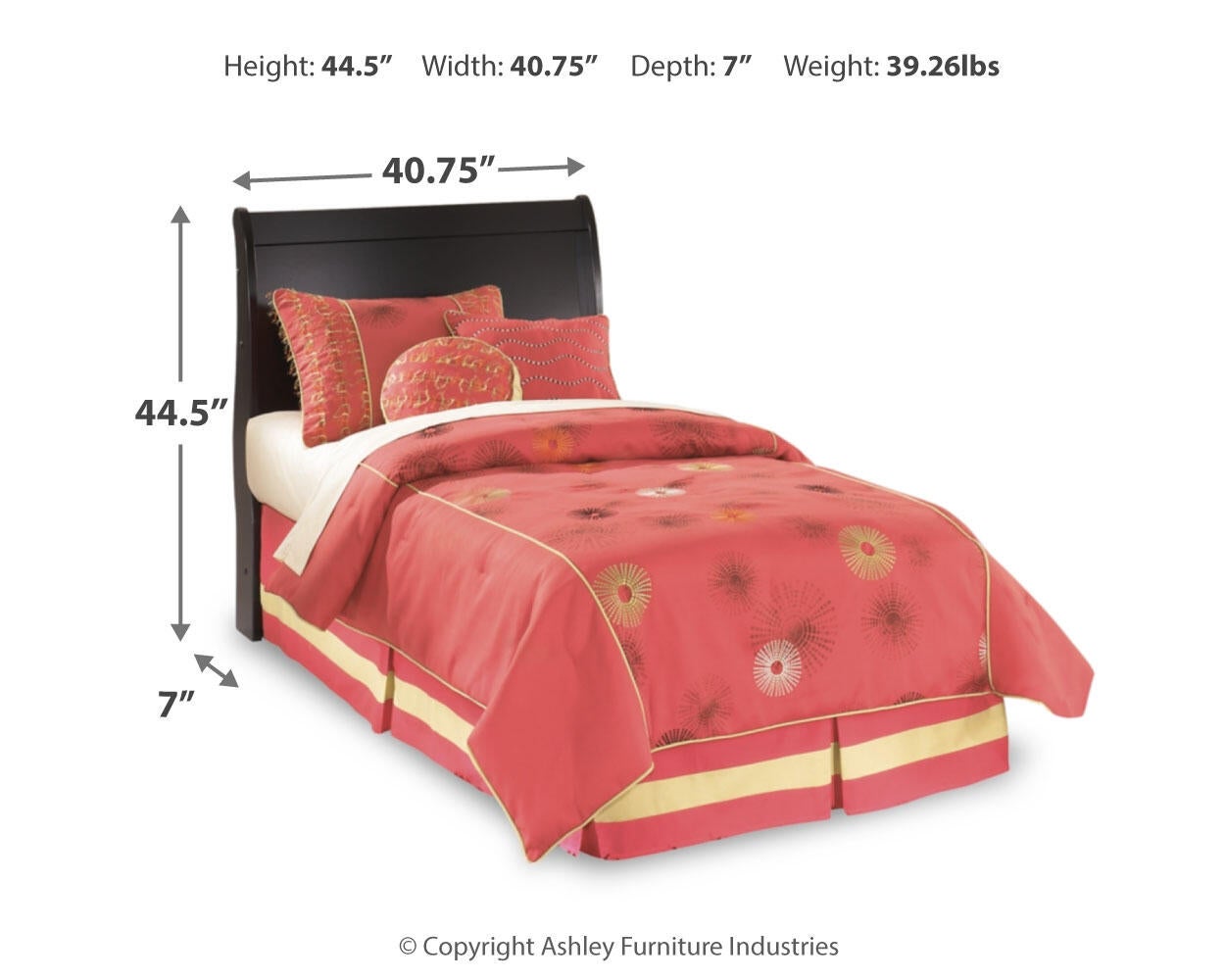 Huey Vineyard  Sleigh Headboard Bed With Mirrored Dresser, Chest And Nightstand