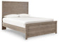 Cama Culverbach con paneles, cómoda con espejo y mesita de noche