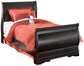 Cama estilo trineo Huey Vineyard con tocador con espejo